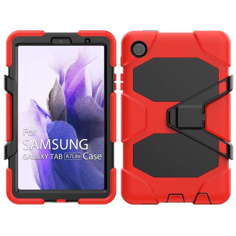For Samsung Galaxy A7 Lite 8.7 2021 T220 / T225 Shockproof Colorful Silicon + PC Protective Case ...