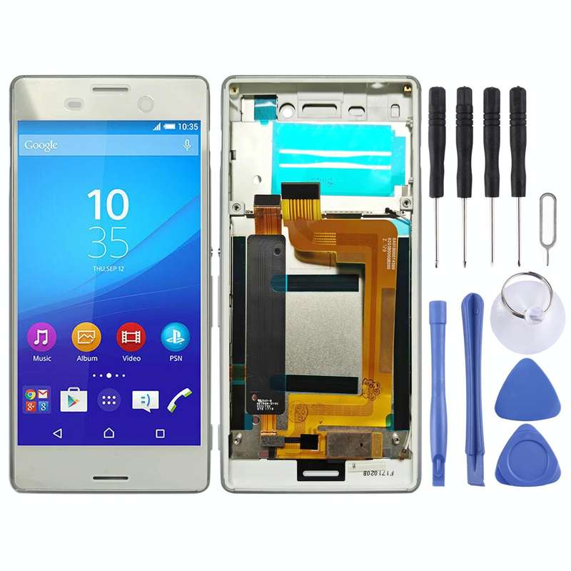 LCD Screen Digitizer Full Assembly with Frame for Sony Xperia M4 Aqua(White)