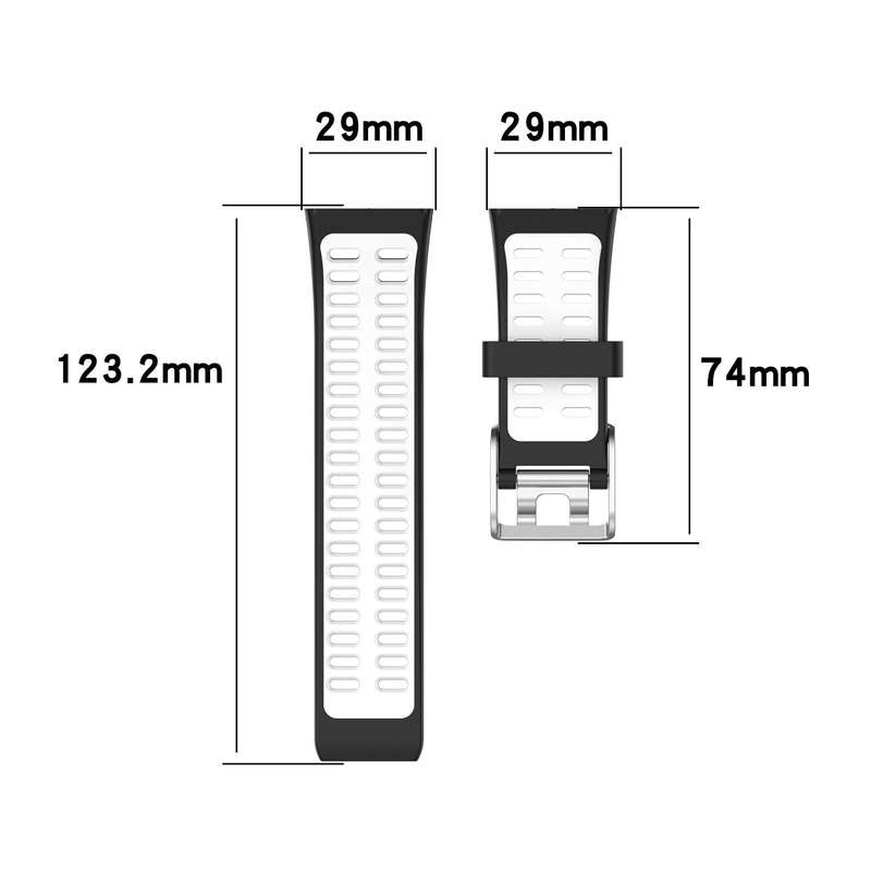 For Polar V800 GPS Smart Watch Two-color Steel Buckle Watch Band(Black+White)