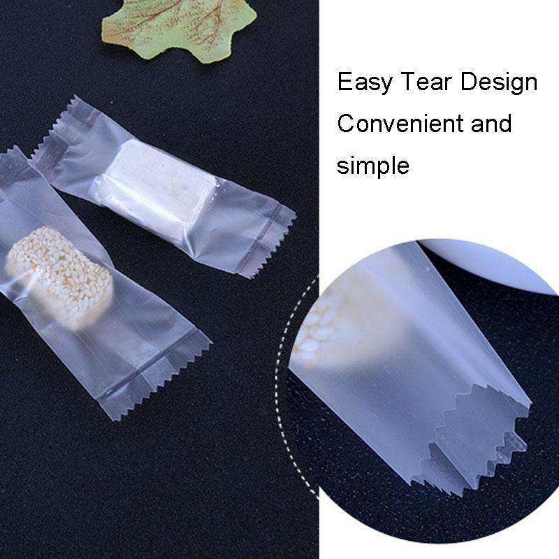 200pcs /Pack 3.5x8.5cm Machine Sealed Translucent Frosted Nougat Packaging Bag