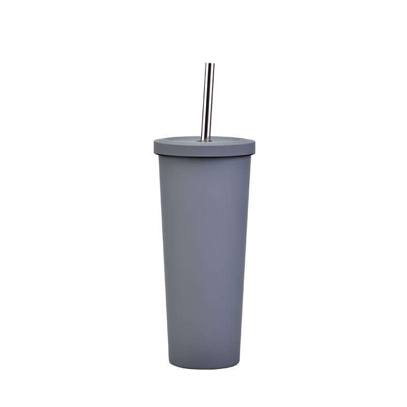 700ml Large Capacity Double Stainless Steel Straw Cup Vacuum Outdoor 304 Insulation Cup Car Water...