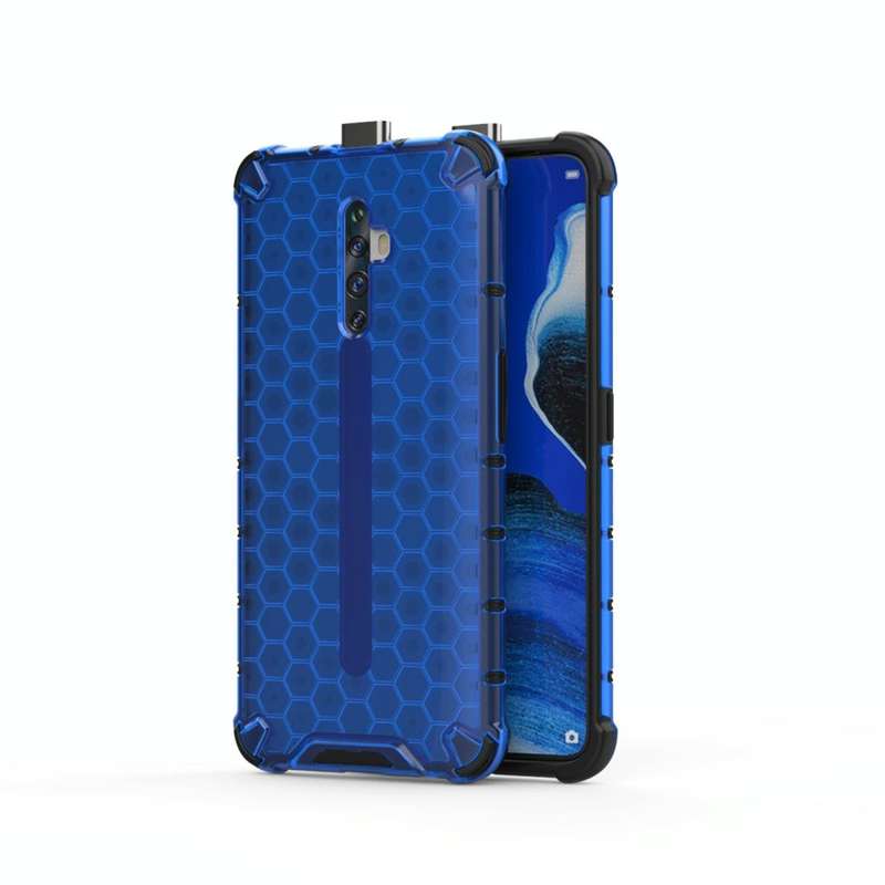 For Oppo Reno2 Z Shockproof Honeycomb PC + TPU Case(Blue)