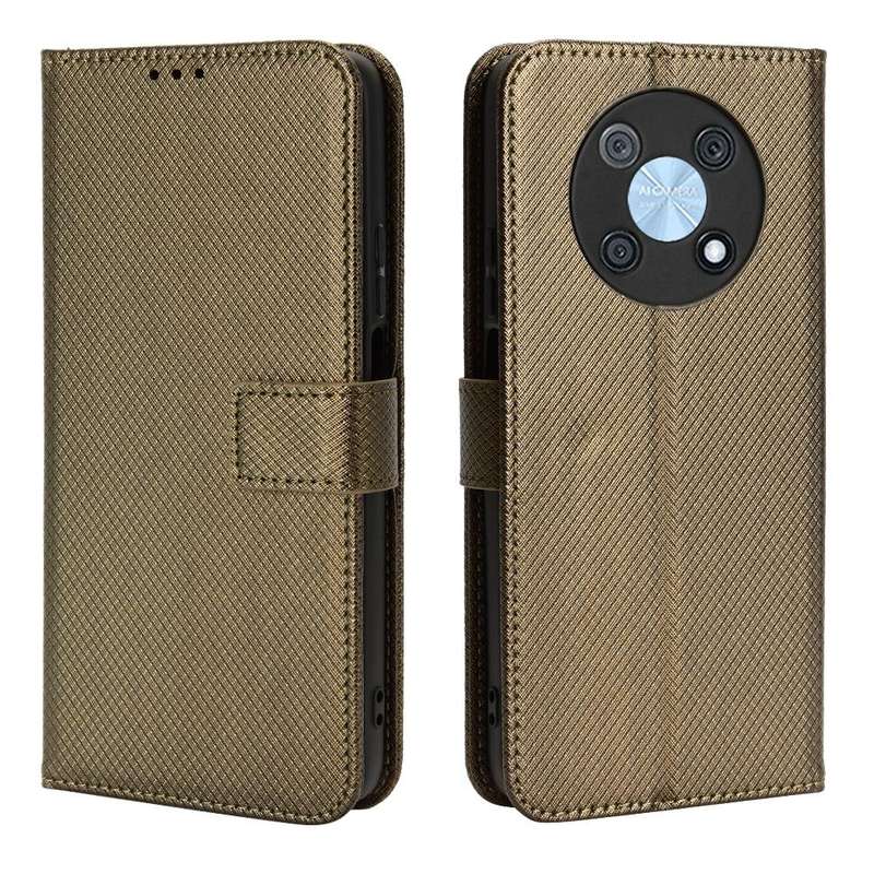 For Huawei nova Y90 Diamond Texture Leather Phone Case(Brown)