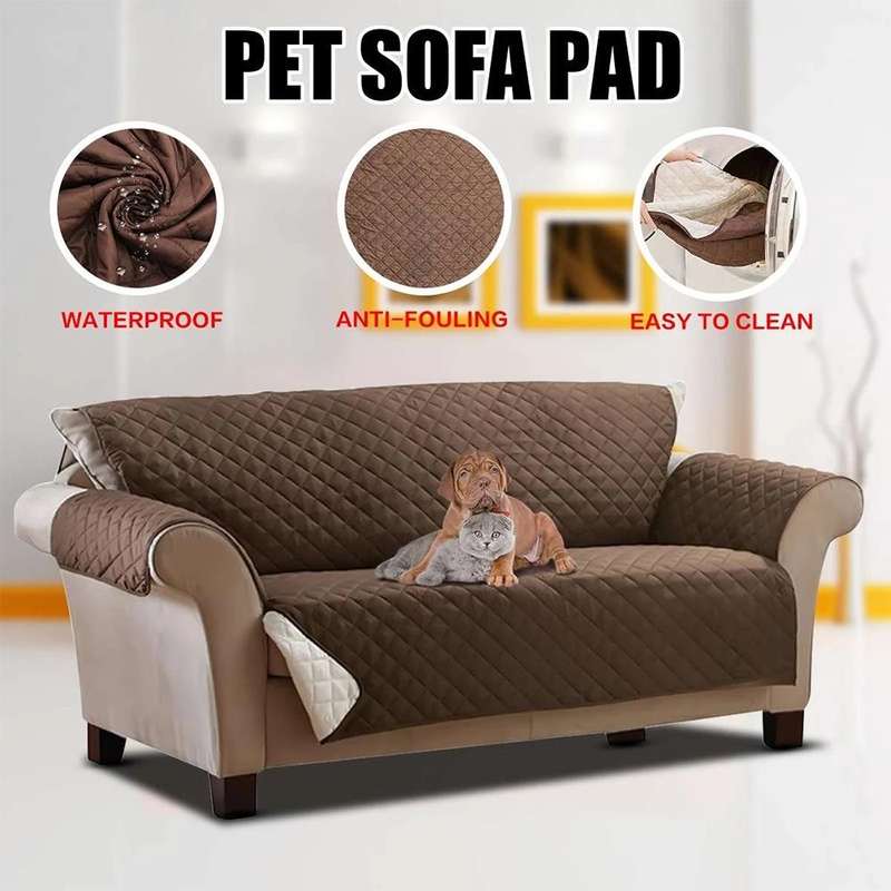 Waterproof Wear-resistant Pet Sofa Cushion,Double Mat, Size: 174x235cm(Brown)