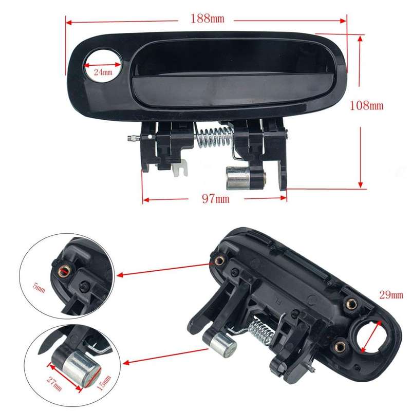 Car Left Front Door Outside Handle 69220-02030 for Toyota Corolla 1998-2002
