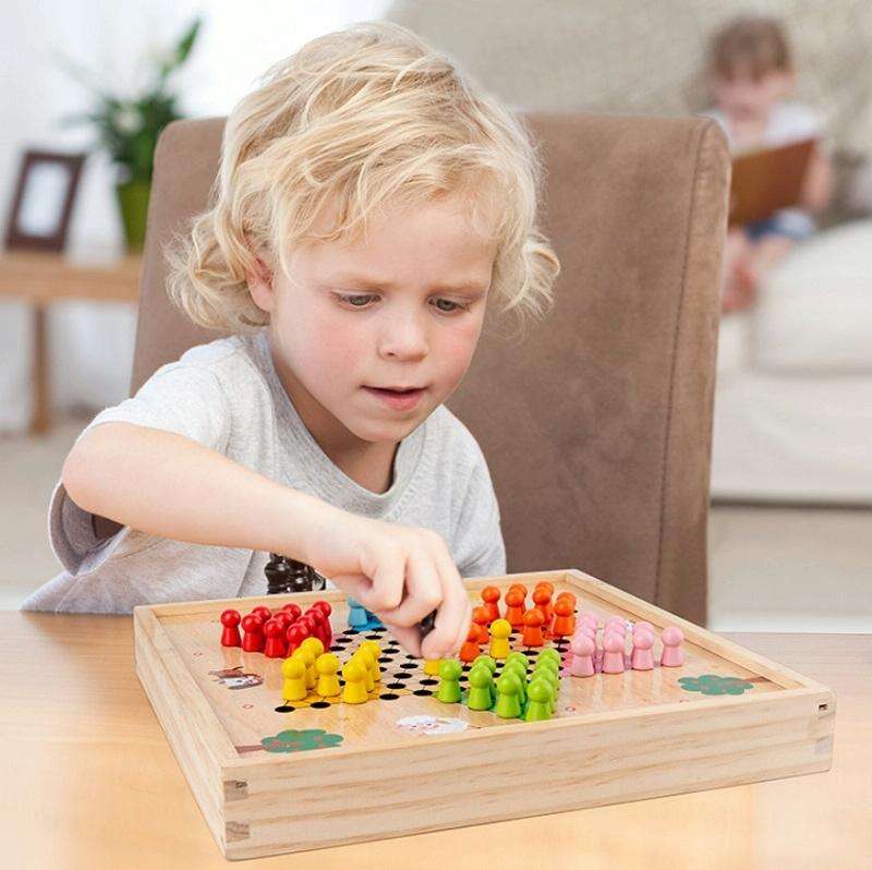 Children Wooden Multifunctional Parent-Child Interactive Puzzle Board Toy, Set Specification: 6 I...