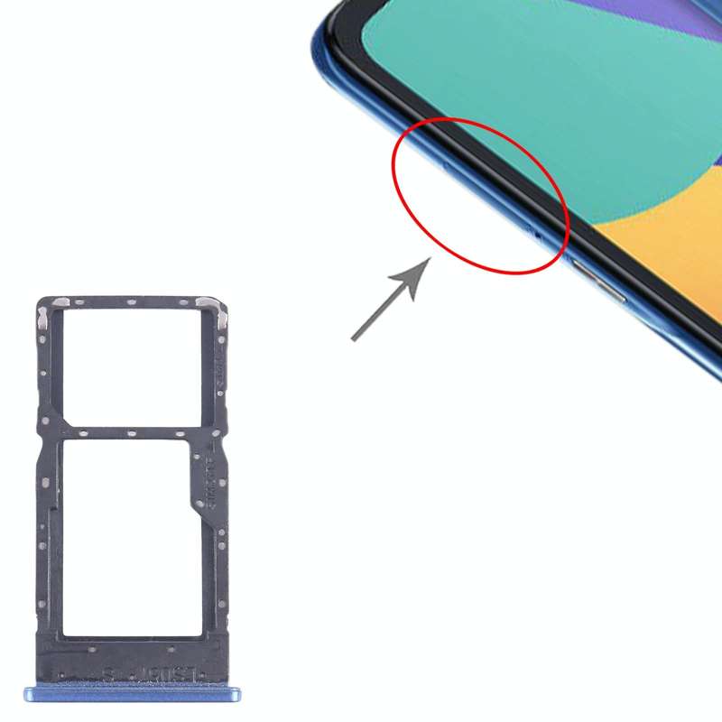 For Alcatel 1L Pro 4065F SIM Card Tray + Micro SD Card Tray (Blue)