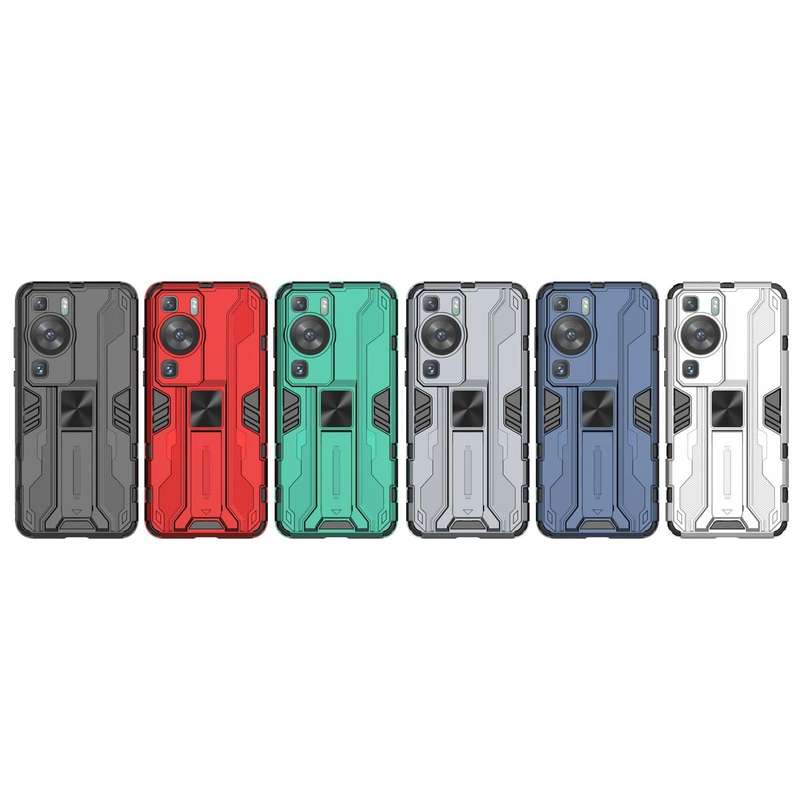 For Huawei P60 / P60 Pro Supersonic Holder PC Soft TPU Phone Case(Silver)