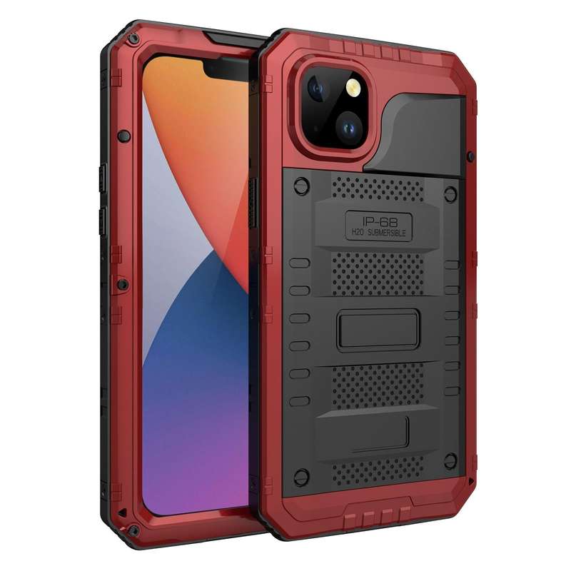 For iPhone 14 RedPepper Wolf 360 Full Body Rugged Life Waterproof Phone Case(Red)
