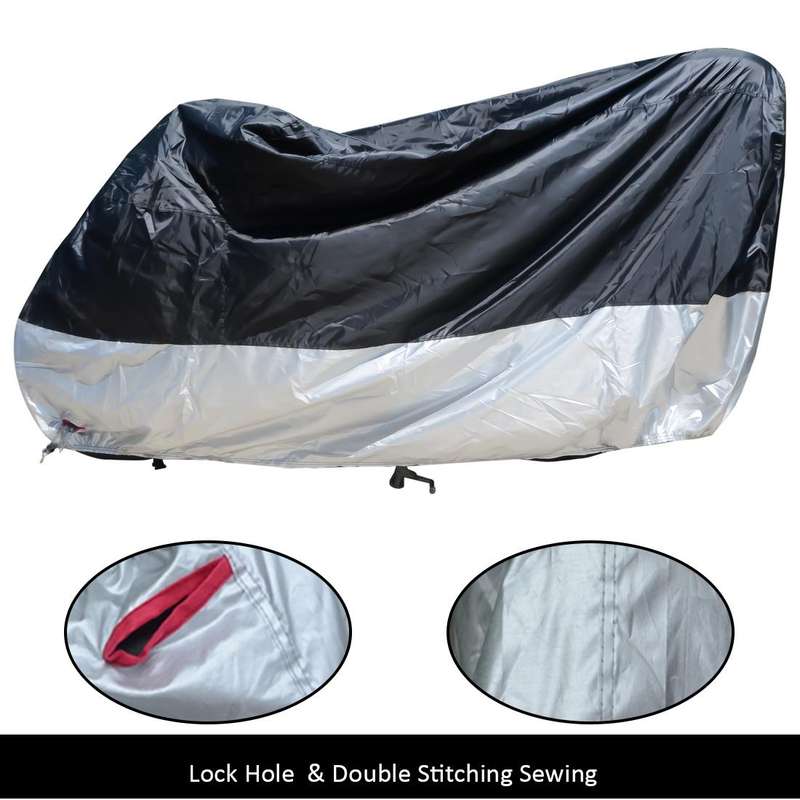 210D Oxford Cloth Motorcycle Electric Car Rainproof Dust-proof Cover, Size: XXL (Black Silver)