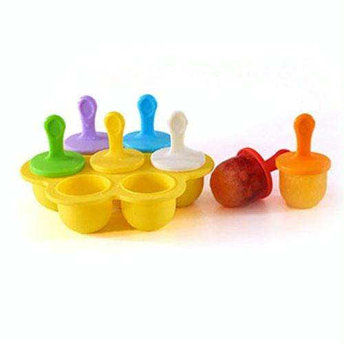 Silicone Mini Ice Pops Mold Ice Cream Ball Lolly Maker Popsicle Molds Baby DIY Food Supplement To...
