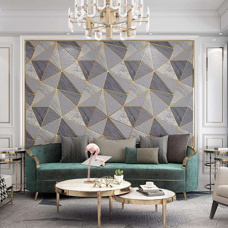 Home Geometric Wallpaper Deerskin Velvet Non-self-adhesive Thickened Wallpaper, Size:53x1000cm(Da...