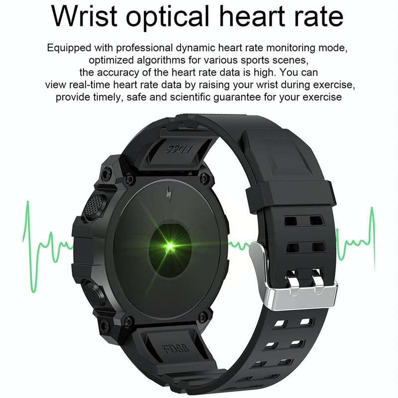 FD68 1.3 inch Color Round Screen Sport Smart Watch, Support Heart Rate / Multi-Sports Mode(Pink)