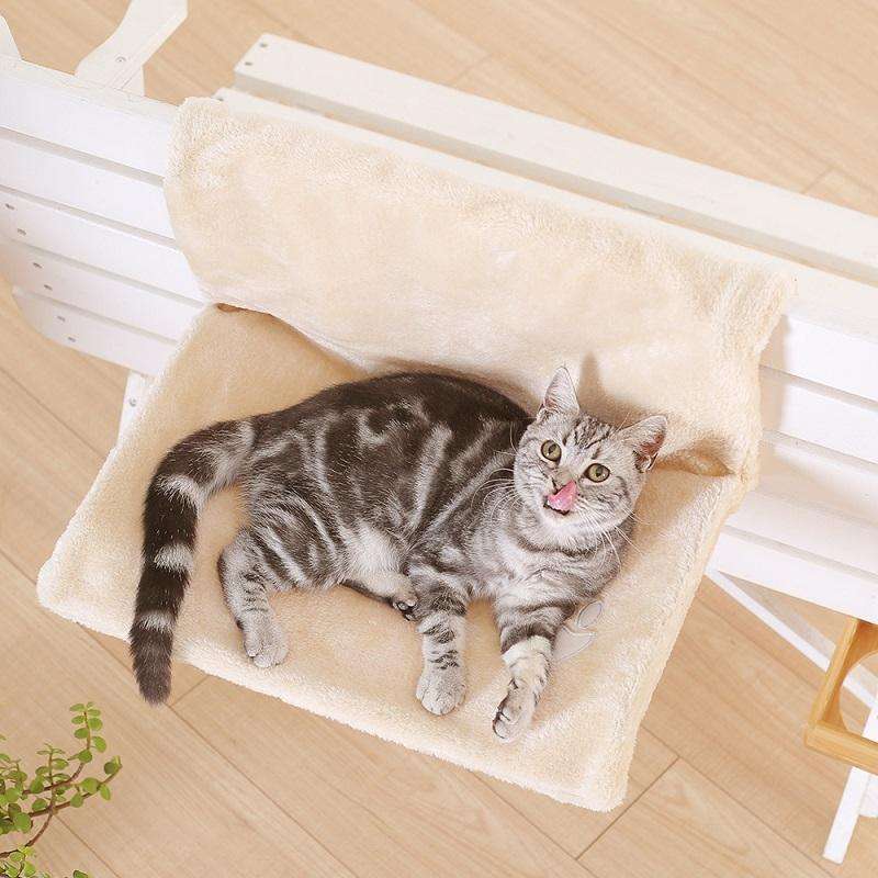 Cat Hanging Hammock Universal Window Sill Nest for All Seasons(Beige)