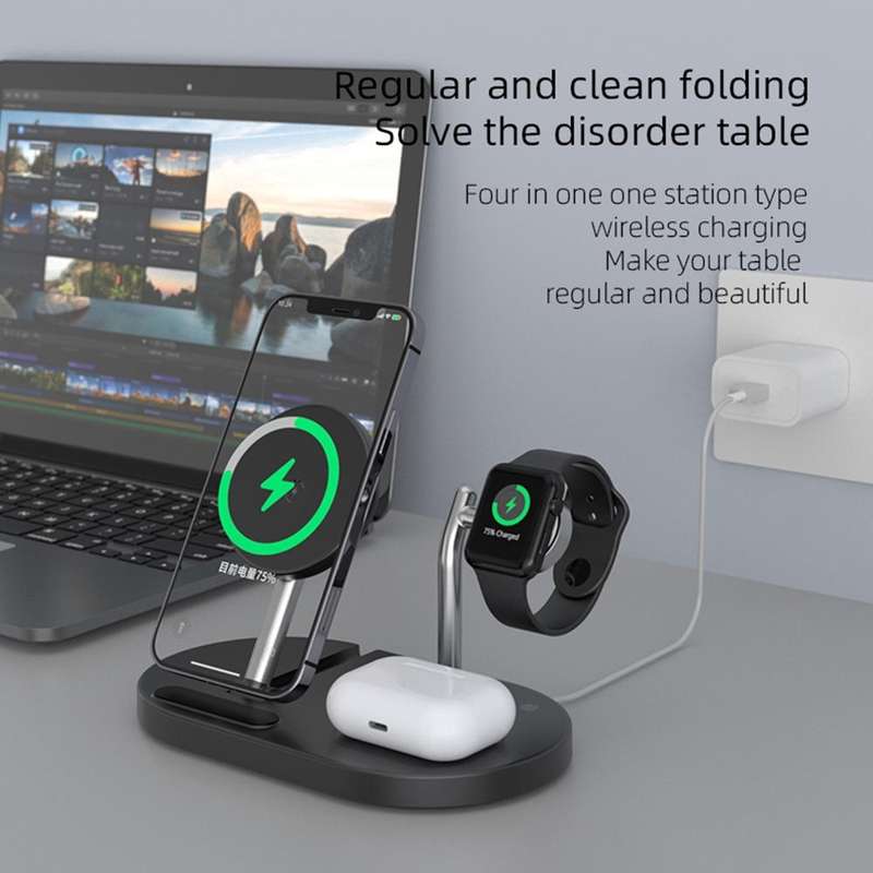 S20 4 in 1 15W Multifunctional Magnetic Wireless Charger with Night Light & Holder for Mobile Pho...