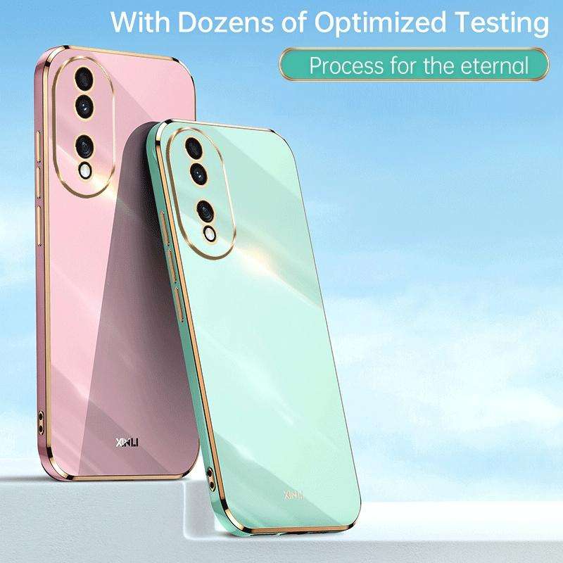 For Honor 90 XINLI Straight Edge 6D Electroplate TPU Phone Case(Pink)