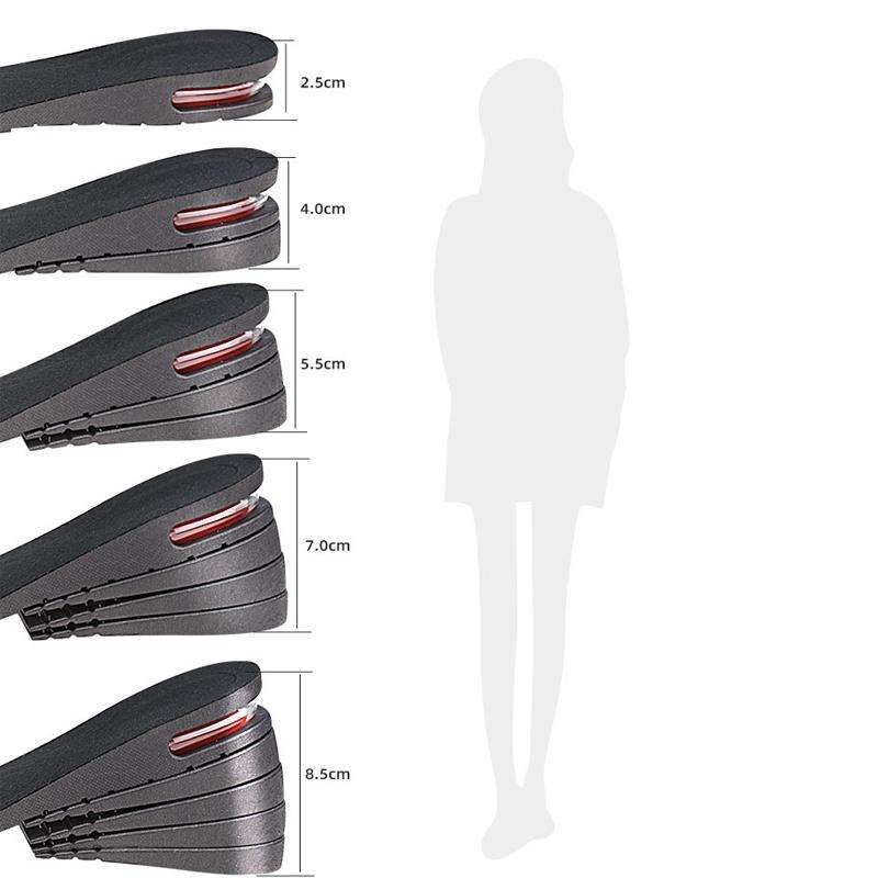 2 Pairs 032 Adjust Inner Height Insole Free Size Cutable Insole, Colour: Black Single Layer (abou...