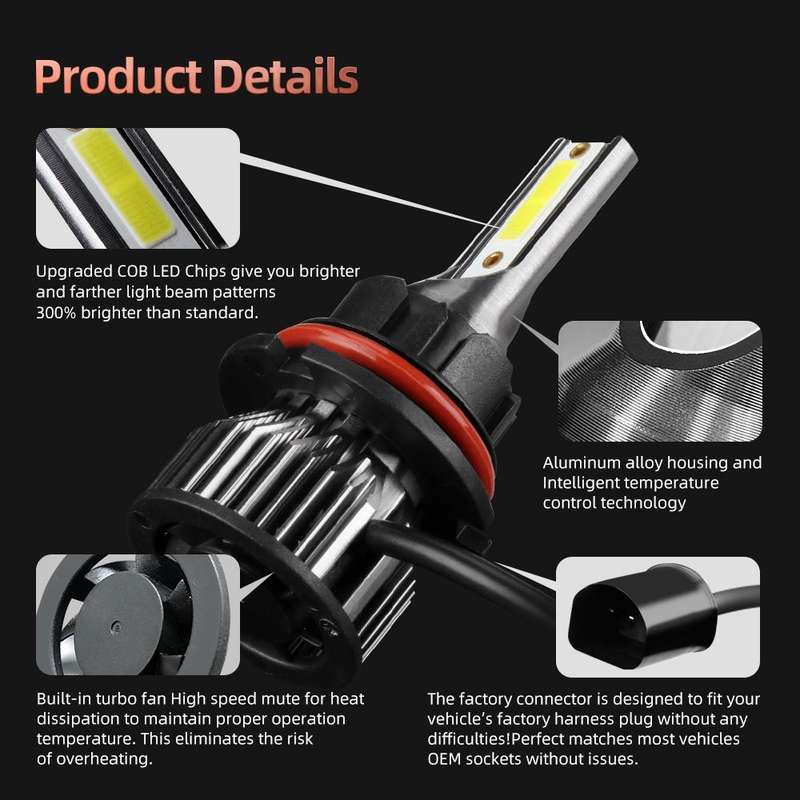 F2 9007 / HB5 2 PCS DC9-36V / 25W / 6000K / 2500LM IP68 Waterproof Car LED Headlight(Cold White L...