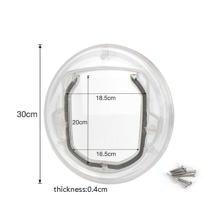 Pet Supplies PC Material Round Glass Door Cat Puppy Door Hole(Transparent)