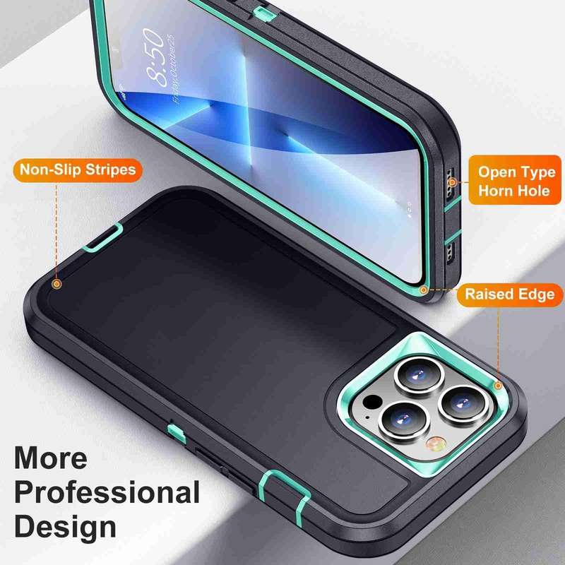 For iPhone 12 / 12 Pro Life Waterproof Rugged Phone Case(Dark Blue + Light Blue)
