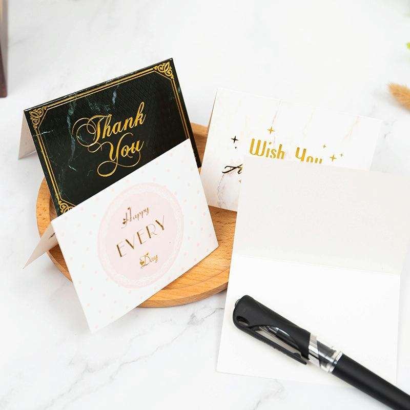 100 PCS Valentines Day Bronzing Greeting Card Flower Shop Birthday Thank You Card(I Love You)