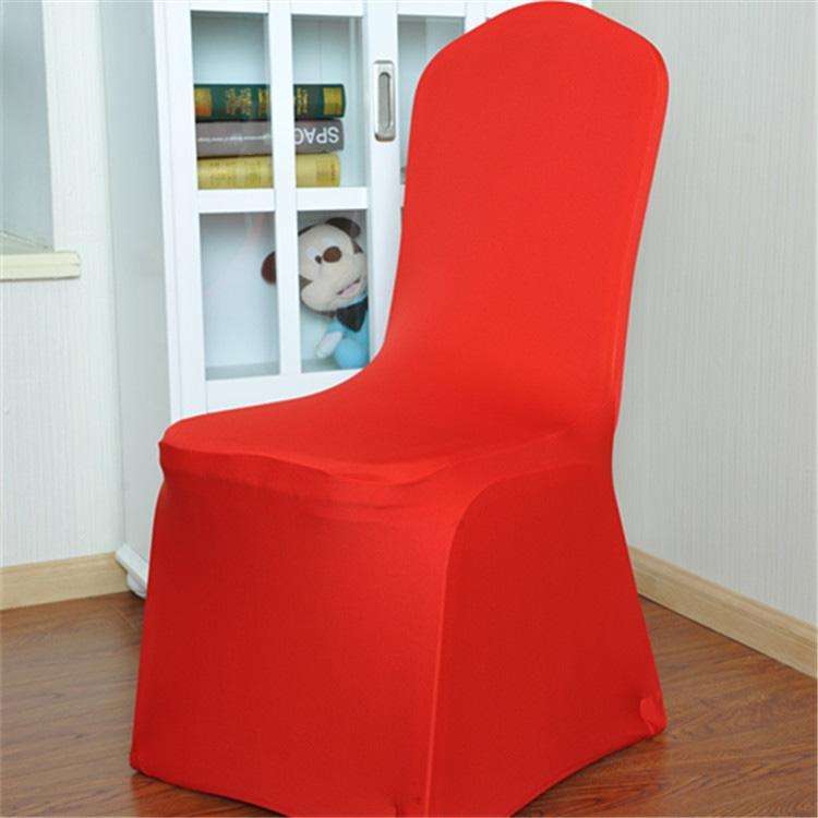 Elastic Chair Cover Weddings Banquet Restaurant Chair Covers(Red)