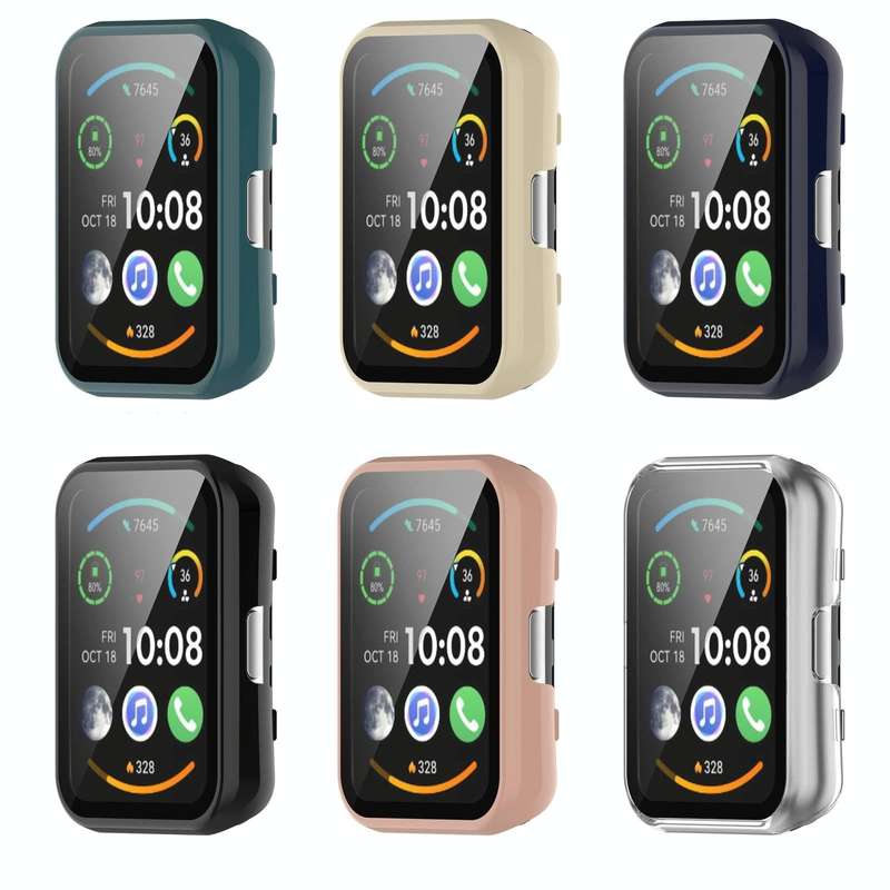 For OPPO Watch Free PC+ Toughened Film Fully Enclosed Protective Watch Case(Black)