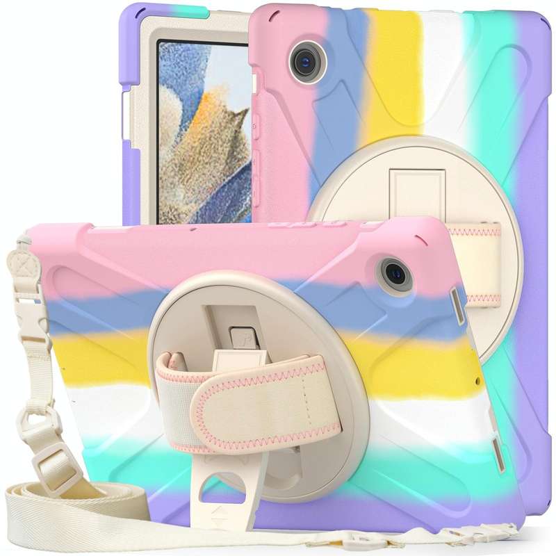 For Samsung Galaxy Tab A8 10.5 2021 Silicone + PC Tablet Case(Colorful Pink)