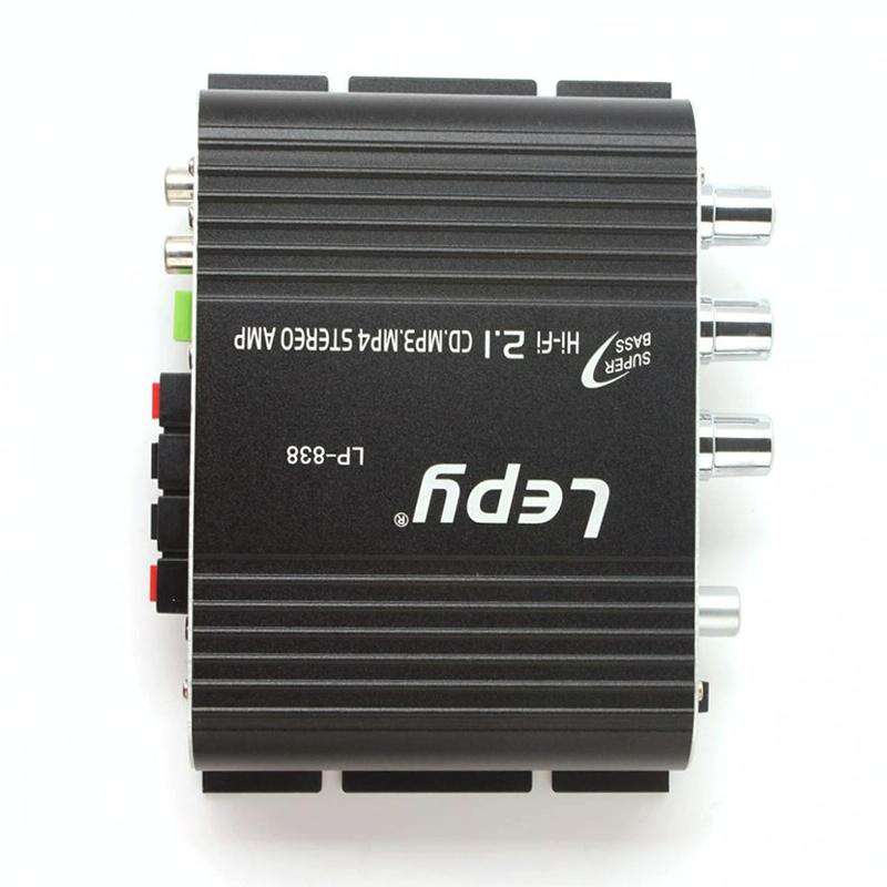 Car 2.1CH HIFI Subwoofer Amplifier Audio, Support MP3(Black)