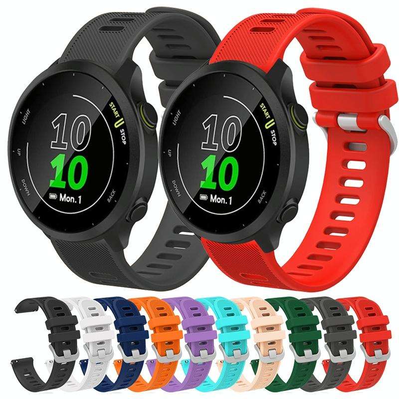For Garmin Forerunner 55 20mm Silicone Twill Watch Band(Water Duck)