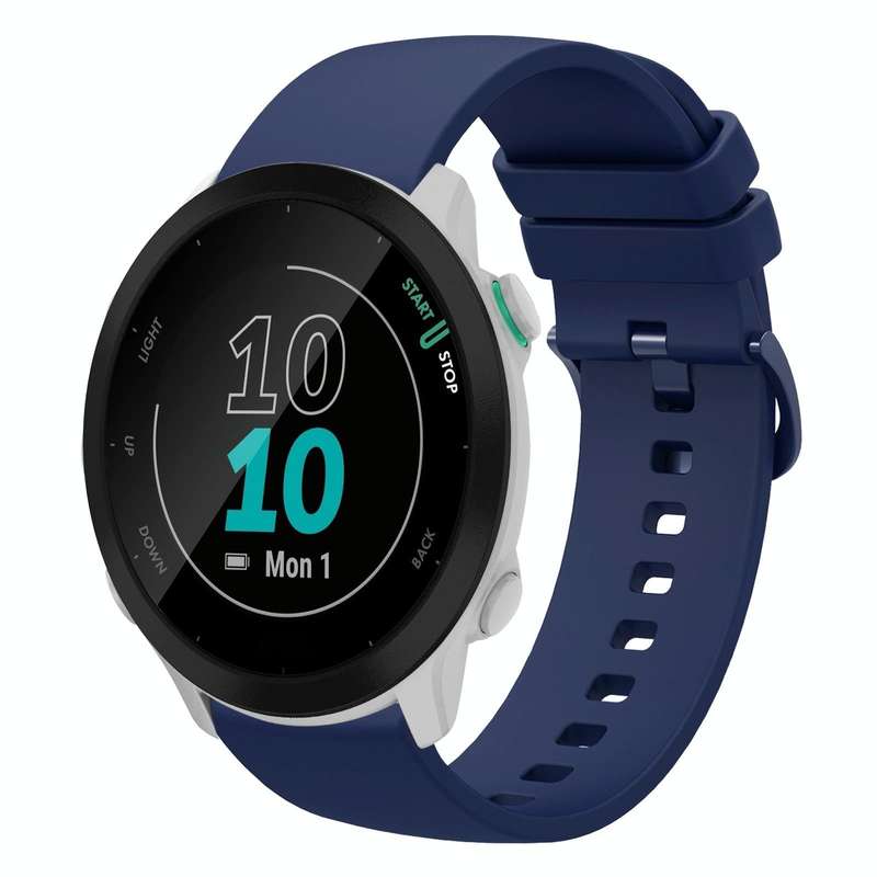 For Garmin Forerunner 55 20mm Solid Color Soft Silicone Watch Band(Navy Blue)