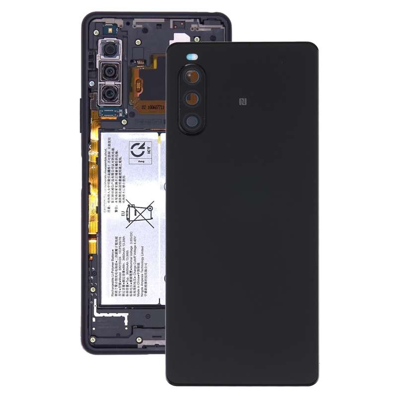 Original Battery Back Cover with Fingerprint for Sony Xperia 10 II(Black)