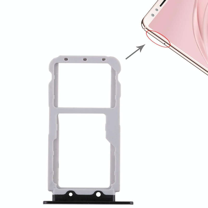 2 SIM Card Tray / Micro SD Card Tray for Huawei Nova 2s(Black)