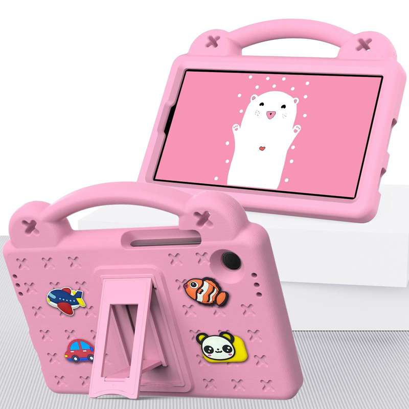 For Samsung Galaxy Tab A9 Handle Kickstand Children EVA Shockproof Tablet Case(Pink)