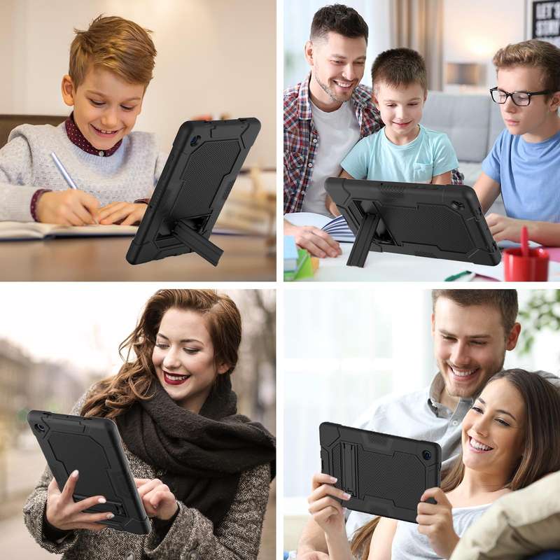 For Samsung Galaxy Tab A8 10.5 2021 X200 Contrast Color Robot Silicone + PC Tablet Case(Black)