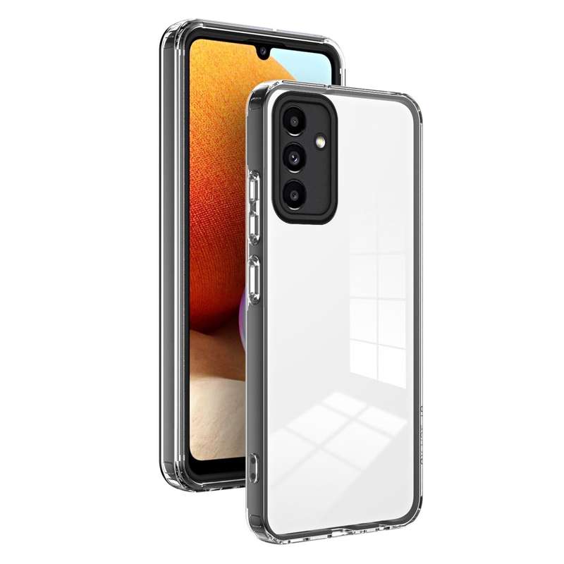 For Samsung Galaxy A13 5G 3 in 1 Clear TPU Color PC Frame Phone Case(Black)