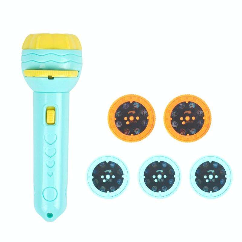 3 Sets Children Early Education Luminous Projection Flashlight, Specification: Green + 40 Patterns