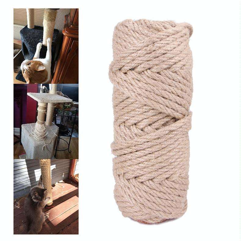 50m Pets Hemp Rope Cat Scratch Board Sword Rope Accessories Protect Cat Grip Toy Grabbing Materia...
