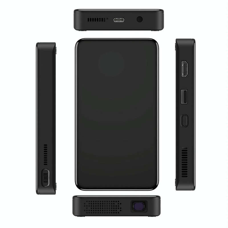 S90 DLP Android 9.0 1GB+8GB 4K Mini WiFi Smart Projector, Power Plug:AU Plug(Black)