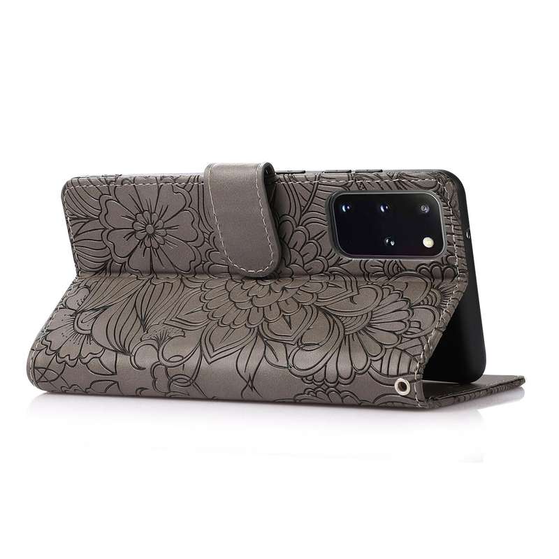 For Samsung Galaxy S20+ Skin Feel Embossed Sunflower Horizontal Flip Leather Case with Holder & C...