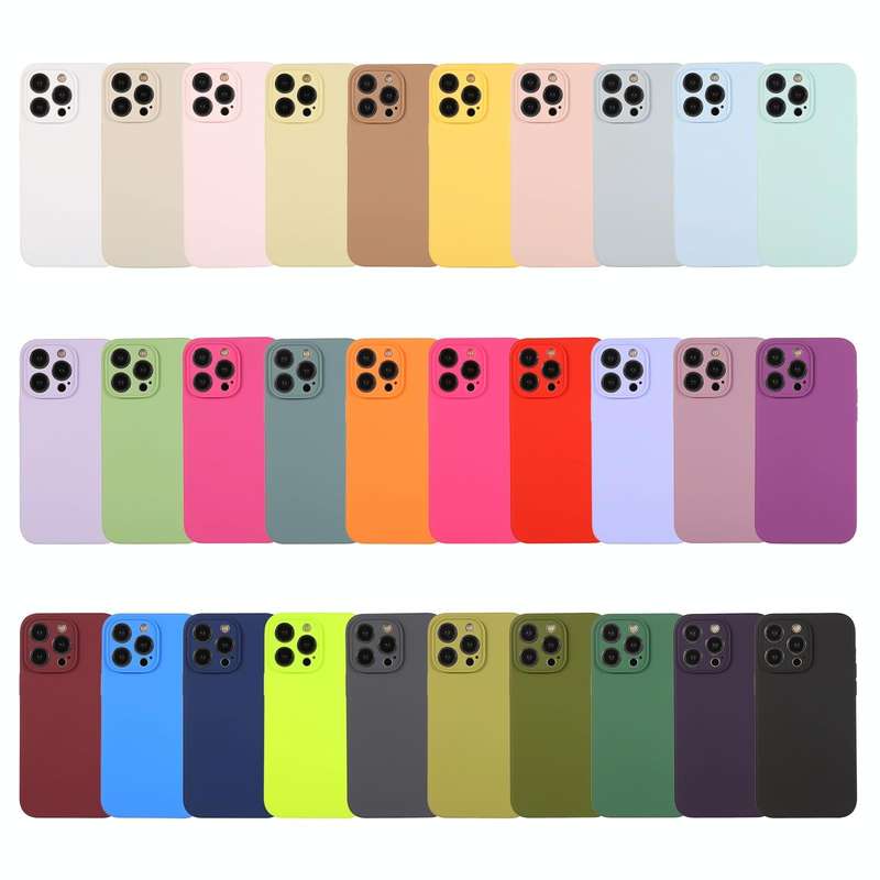 For iPhone 12 Pure Color Liquid Silicone Fine Pore Phone Case(Fresh Pink)