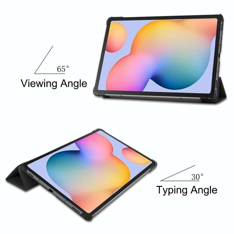 For Galaxy Tab S6 Lite 10.4 inch Custer Pattern Pure Color Horizontal Flip Leather Case with Thre...