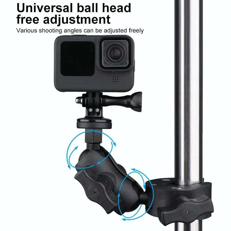 360 Rotation Adjustable Action Camera Bike Motorcycle Handlebar Holder(Black)