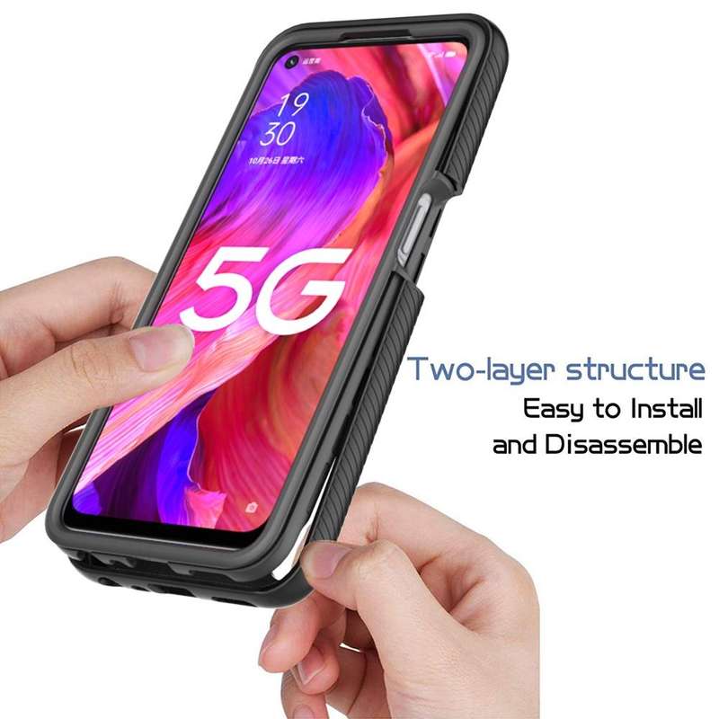 For OPPO A54 5G / A74 5G Starry Sky Solid Color Series Shockproof PC + TPU Case(Black)