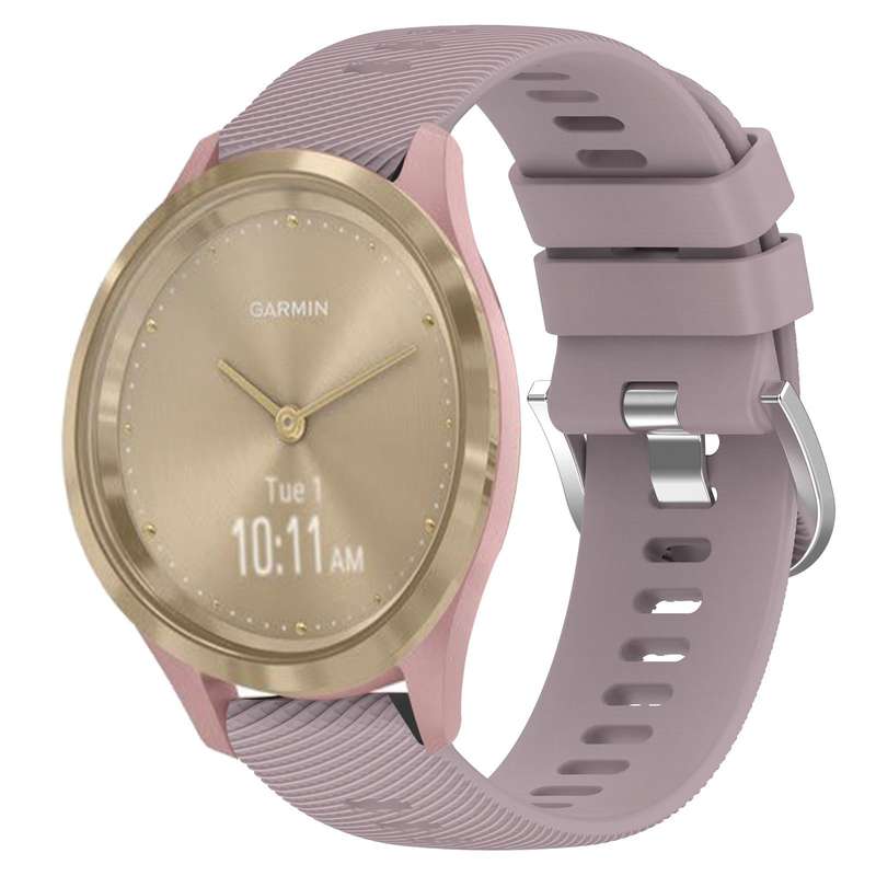 For Garmin Vivomove 3S 18mm Solid Color Silicone Watch Band(Roland Purple)
