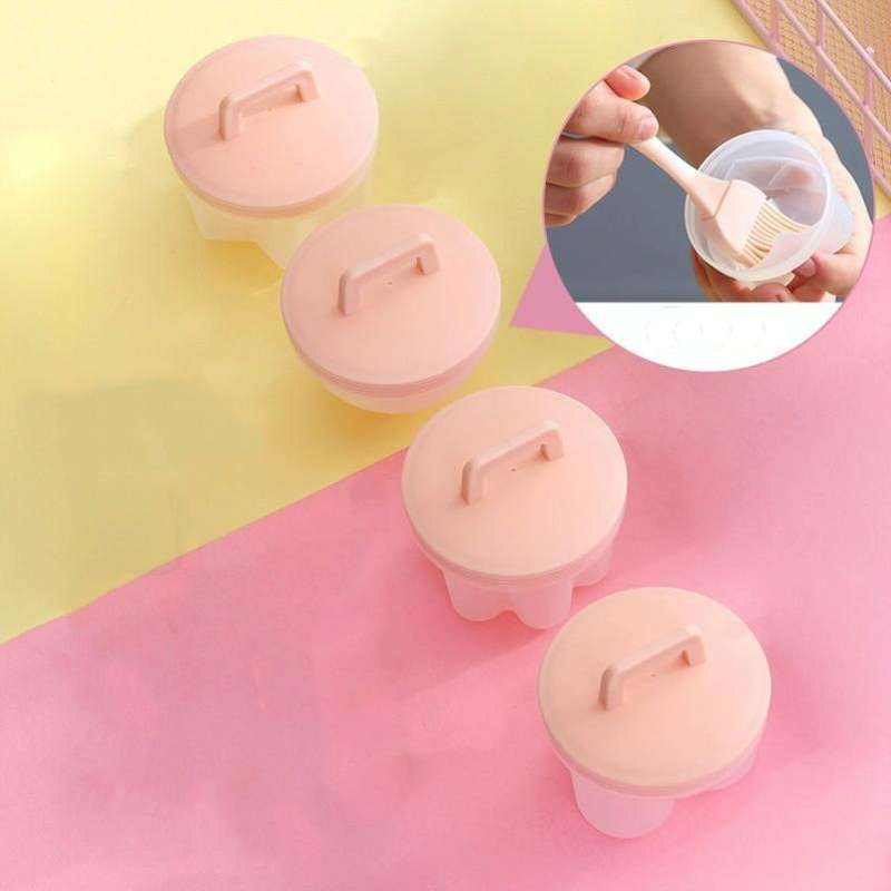 4 in 1 Poached Egg Mold Set Household Poached Egg Egg Cup Egg Steamer with Oil Brush(Pink)