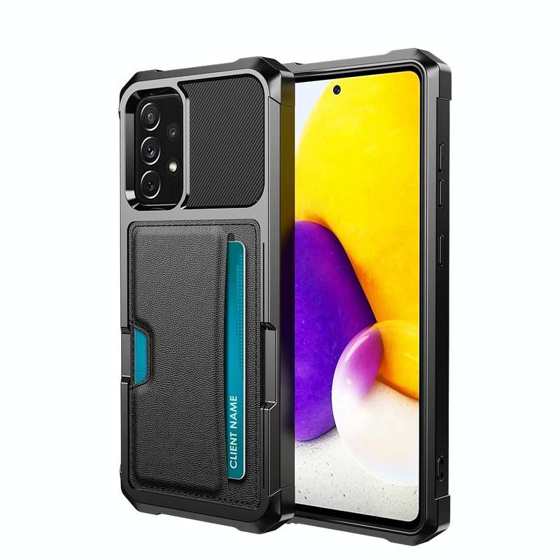 For Samsung Galaxy A73 5G ZM02 Card Slot Holder Phone Case(Black)