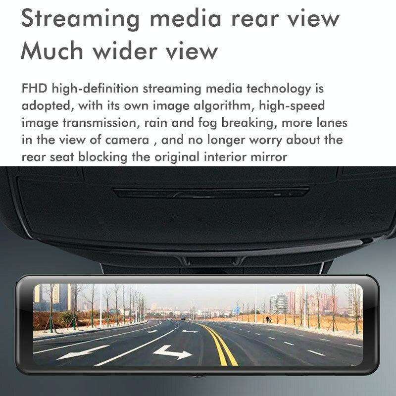 Anytek Q8 4K HD Large Screen Car Recorder Double Record Reversing Image Rear View Mirror Night Vi...