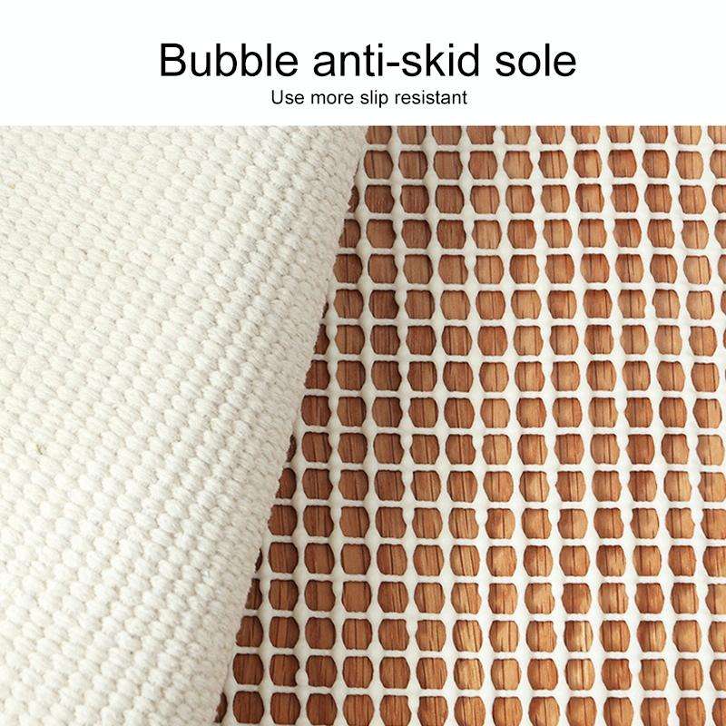 Cotton Hand-woven Bedside Carpet Home Long Fringed Anti-slip Mat, Size:60150 cm(Arashiyama)