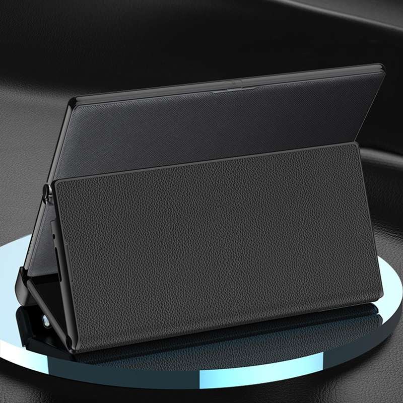 For Huawei Mate XS 2 GKK Flip Leather Full Coverage Phone Case(Carbon Fiber Texture)